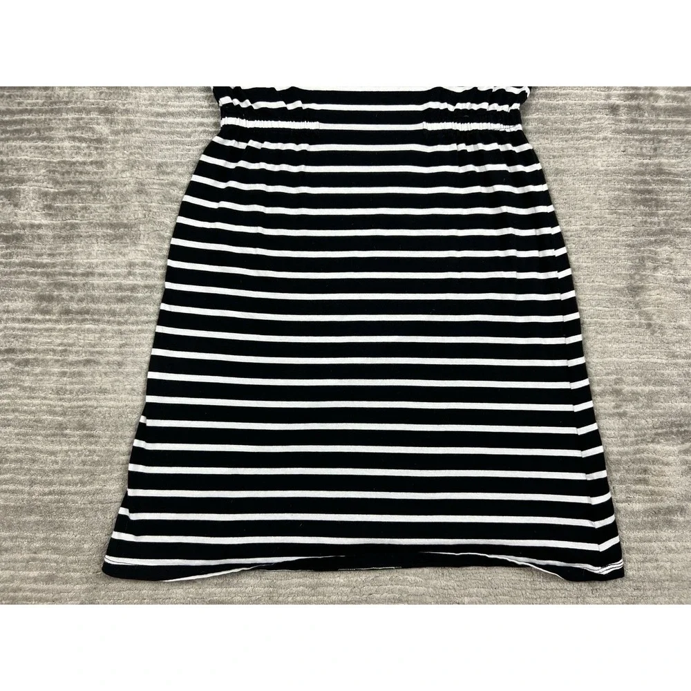 Old Navy Dress Girls XXL 18 Black and White Striped Short Sleeve‎ Elastic Waist